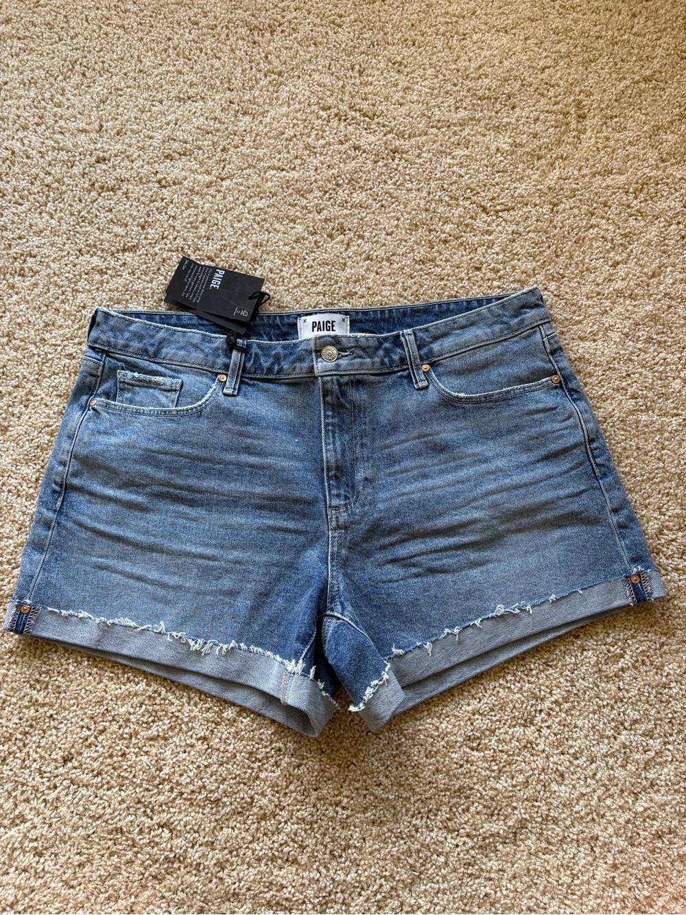 NWT PAIGE Vintage Dylan Short Denim Jean Shorts Val Distressed Cuffed 32